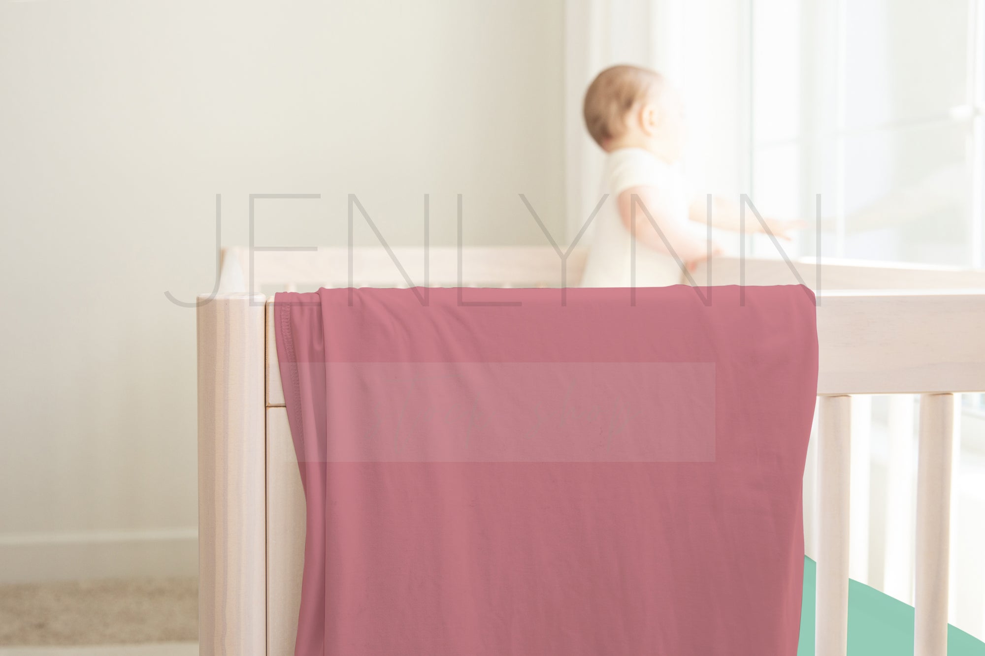 Stretch Jersey Blanket + Crib sheet Mockup #BB17 PSD