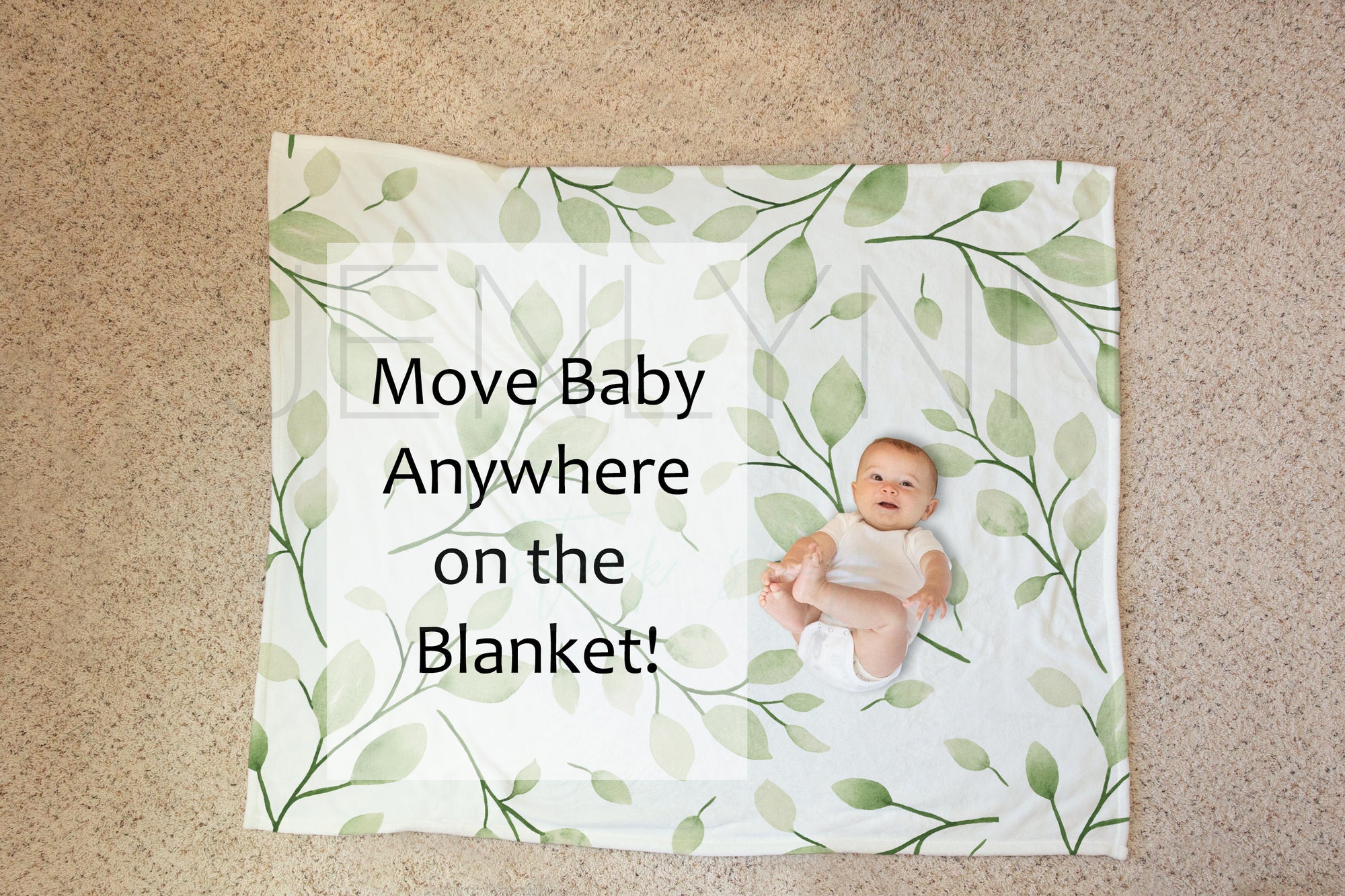 50x60 Baby Milestone Minky Blanket Mockup with Moveable Baby #11