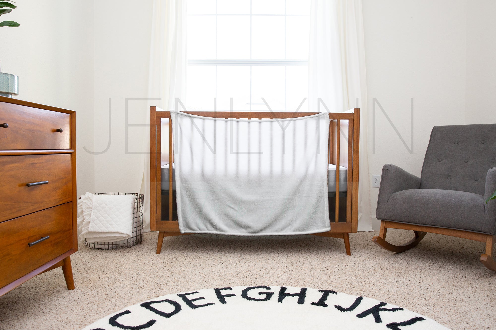 30x40 Minky Blanket + Crib Sheet Mockup #WE12 PSD