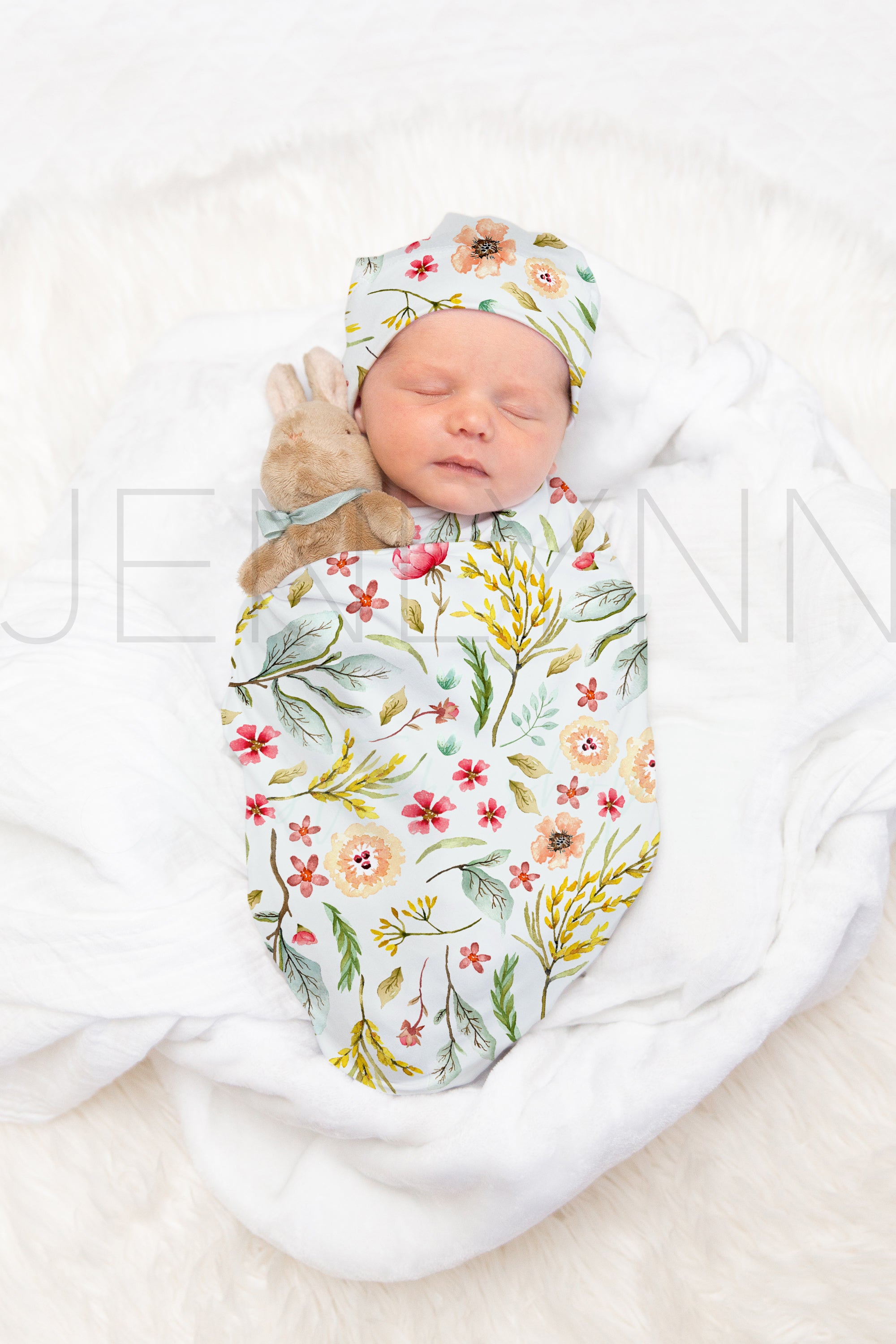 Baby Blanket + Knotted Hat Mockup #BJ02 PSD