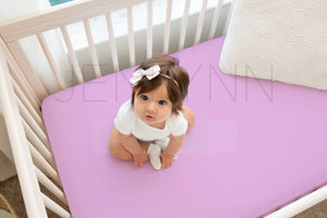 Baby Girl + Crib Sheet Mockup #05