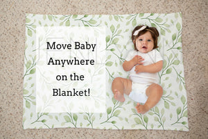 30x40 Baby Milestone Minky Blanket Mockup with Moveable Baby Girl #28