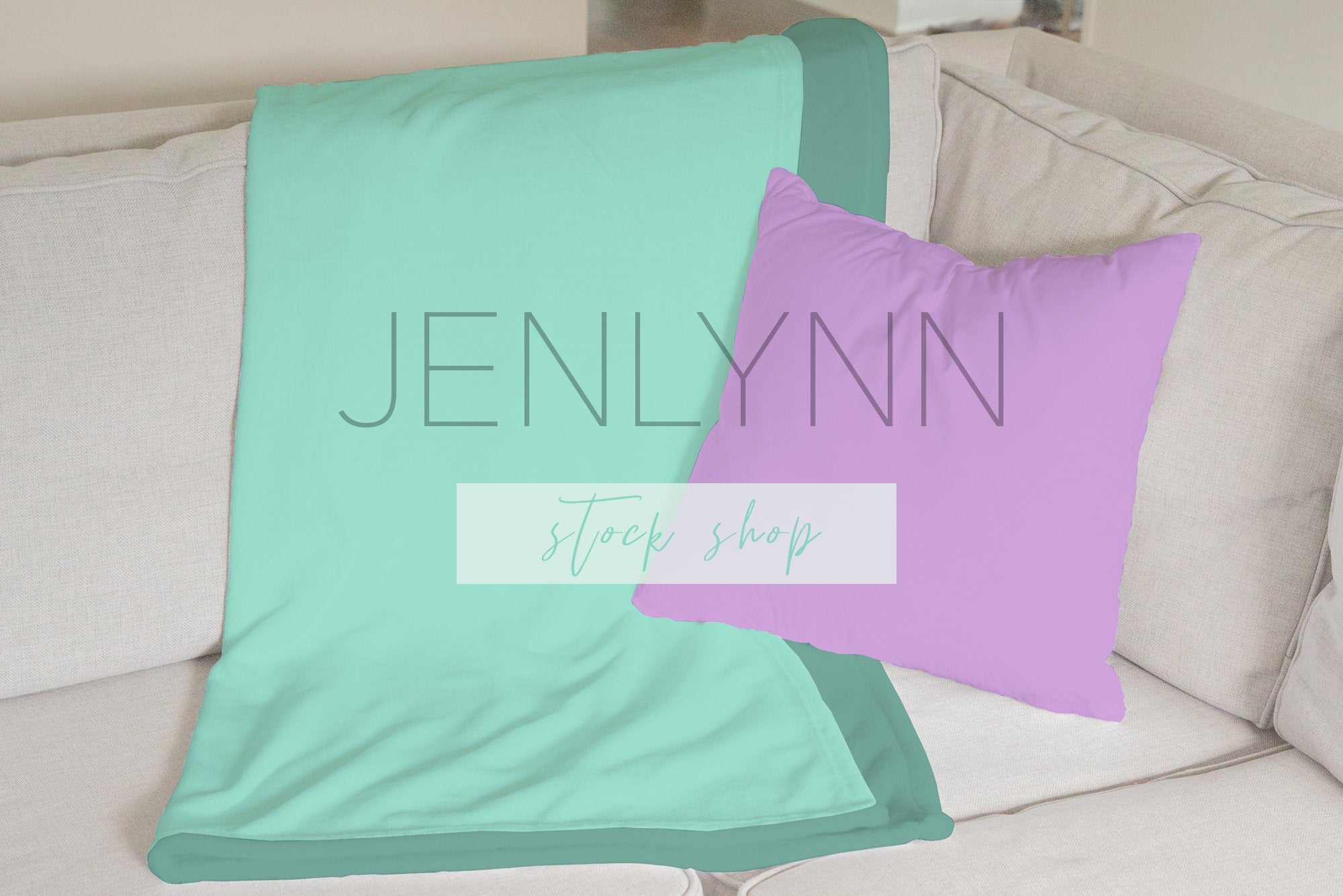 Minky Blanket and Pillow Mockup #5