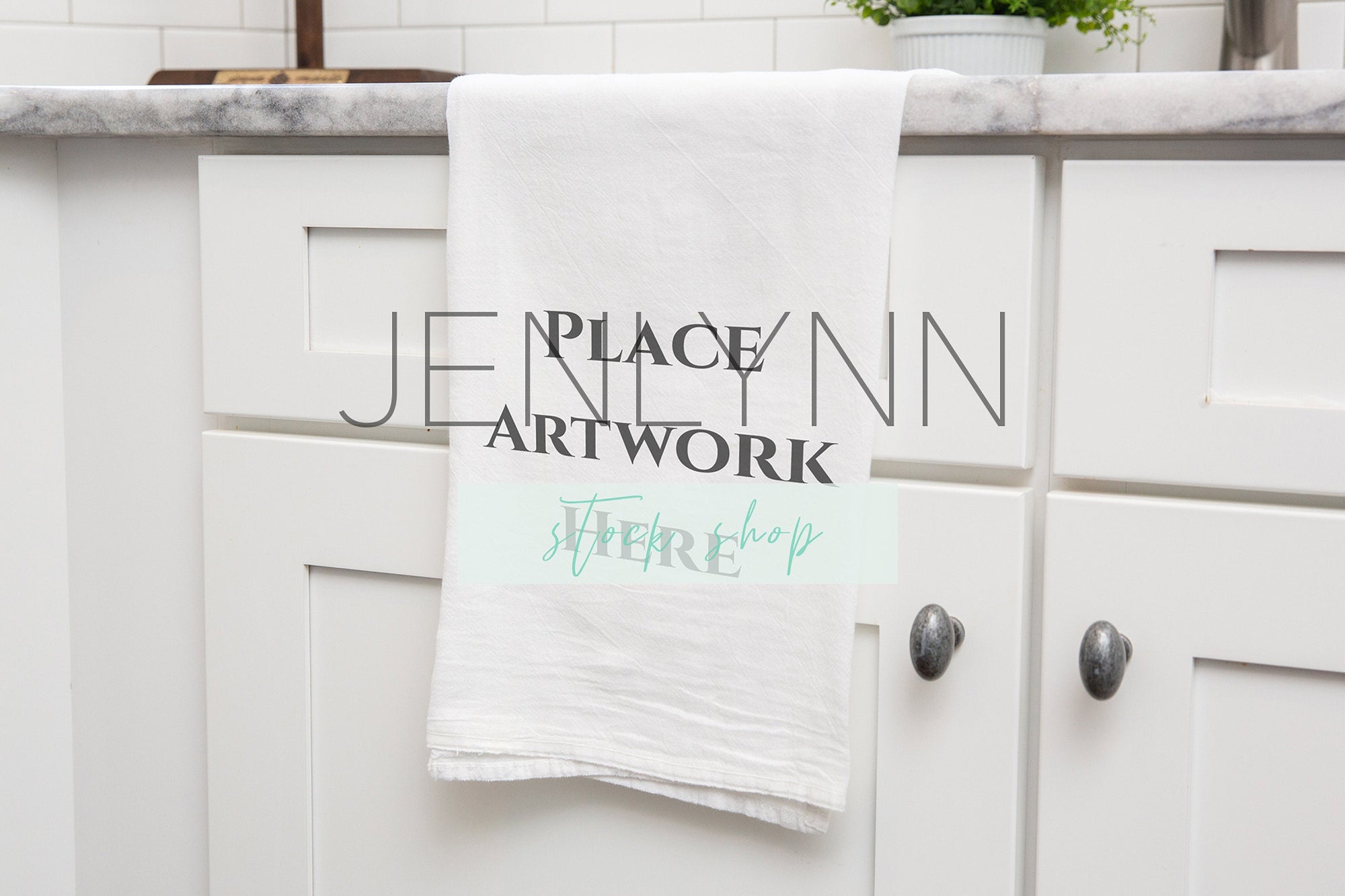 One White Kitchen Towel Mockup #12 JPG