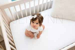 Baby Girl + Crib Sheet Mockup #05