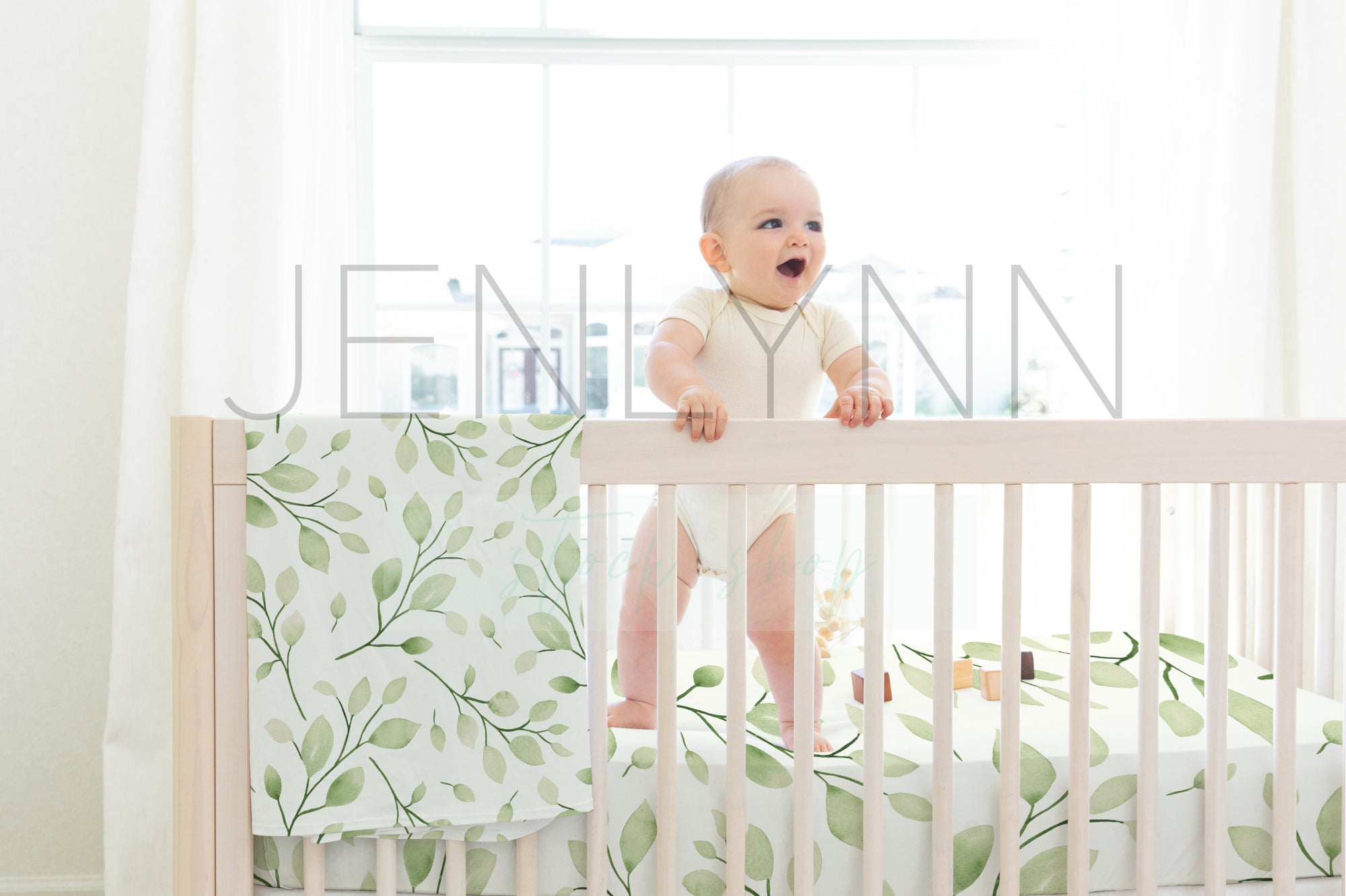 Stretch Jersey Blanket + Crib sheet Mockup #BB13 PSD