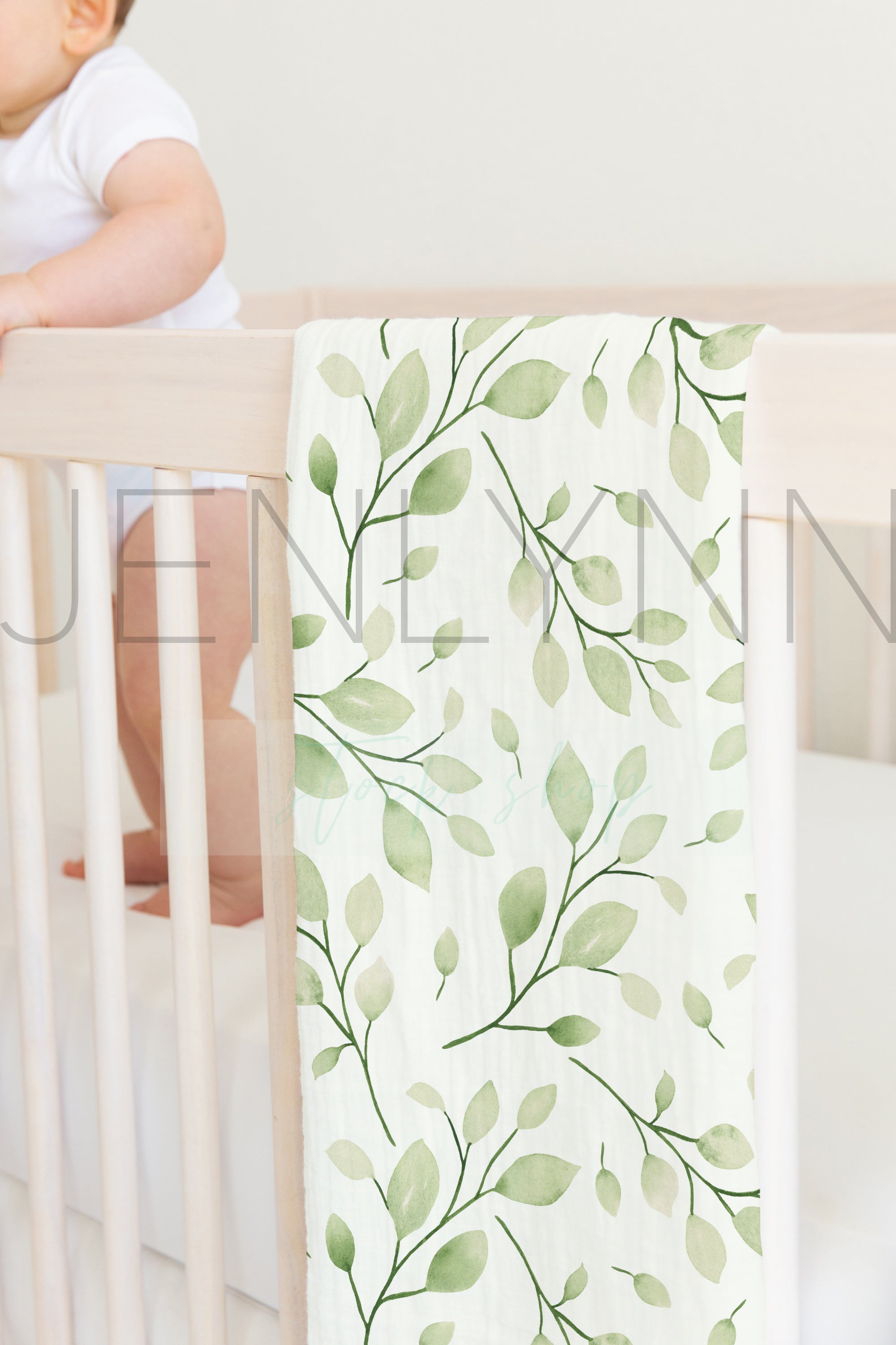 Muslin Swaddle Baby Blanket Mockup #BB36