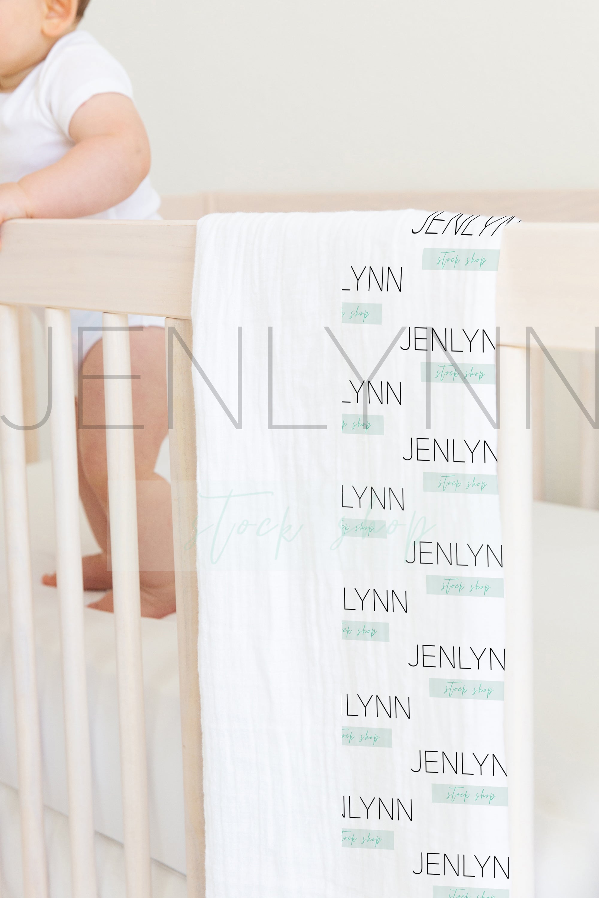 Muslin Swaddle Baby Blanket Mockup #BB36