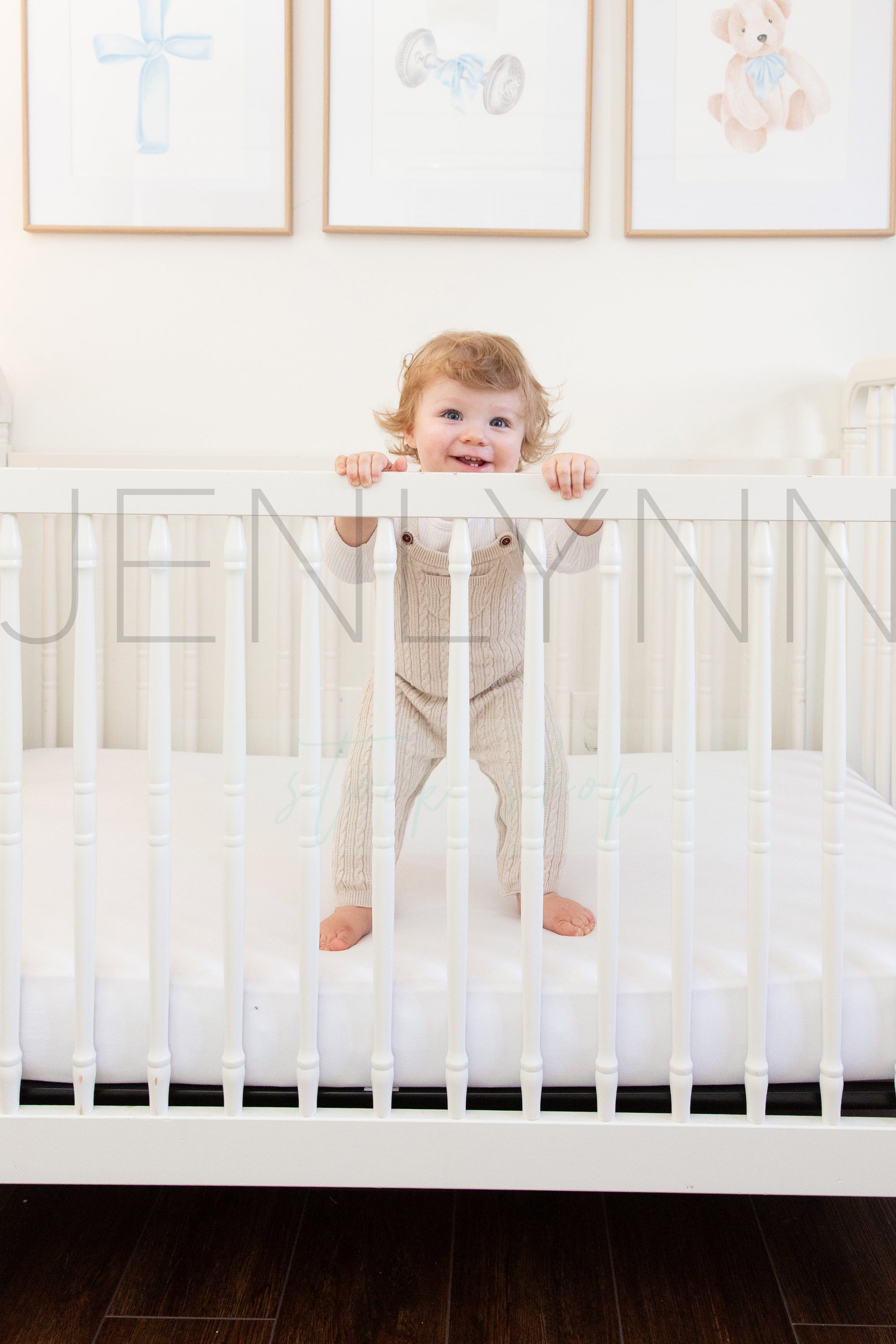 Crib Sheet with Boy in Crib Mockup #BH13