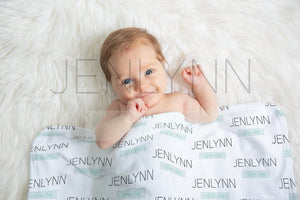 Jersey Blanket on baby Mockup #BJ13 PSD