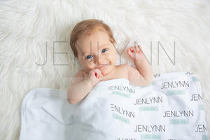 Jersey Blanket on baby Mockup #BJ13 PSD