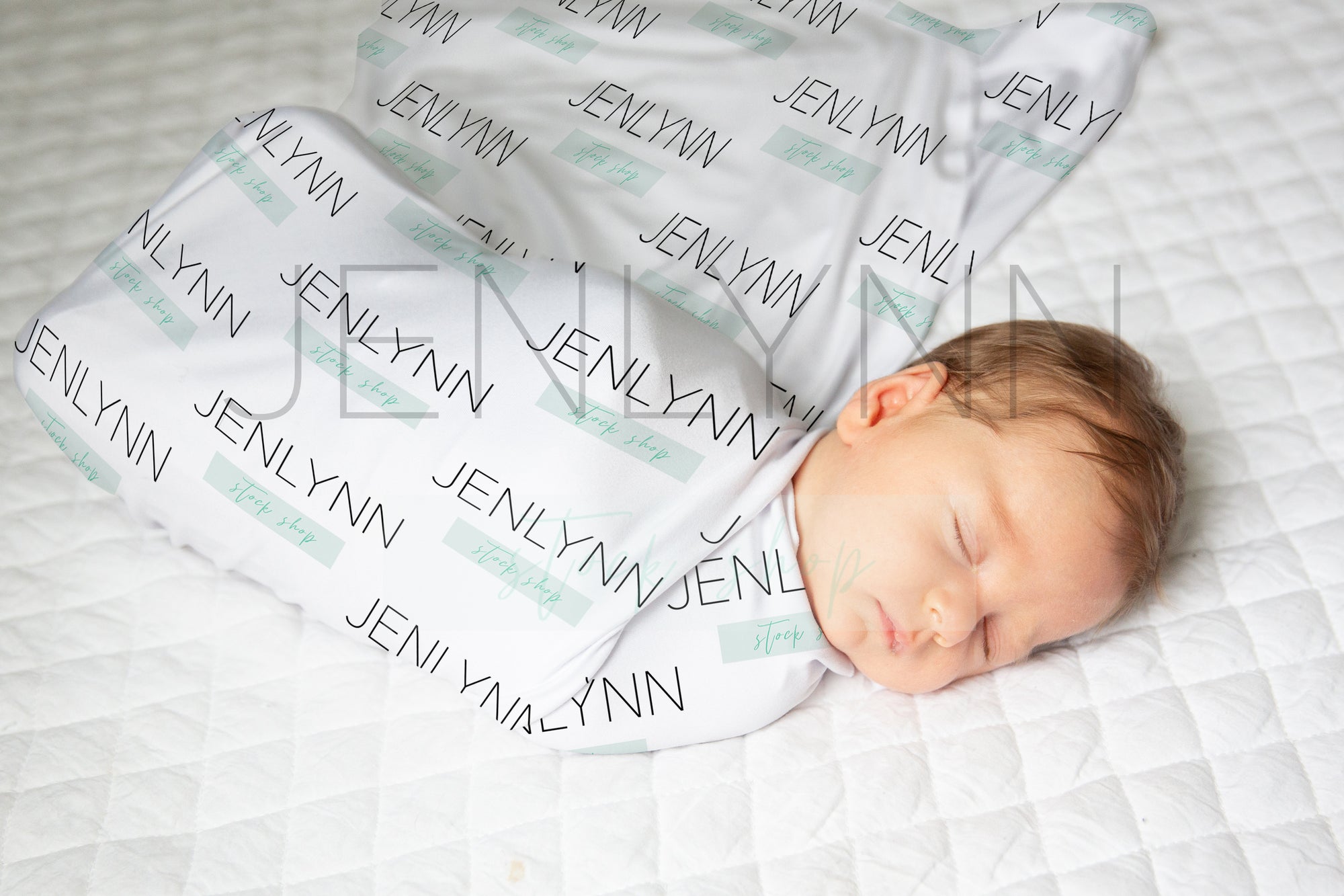 Stretch Jersey Blanket on Baby Mockup #BJ02 PSD