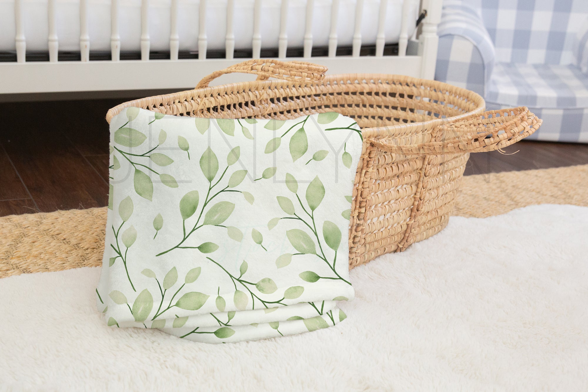 Minky Blanket in Moses Basket #BH42 PSD