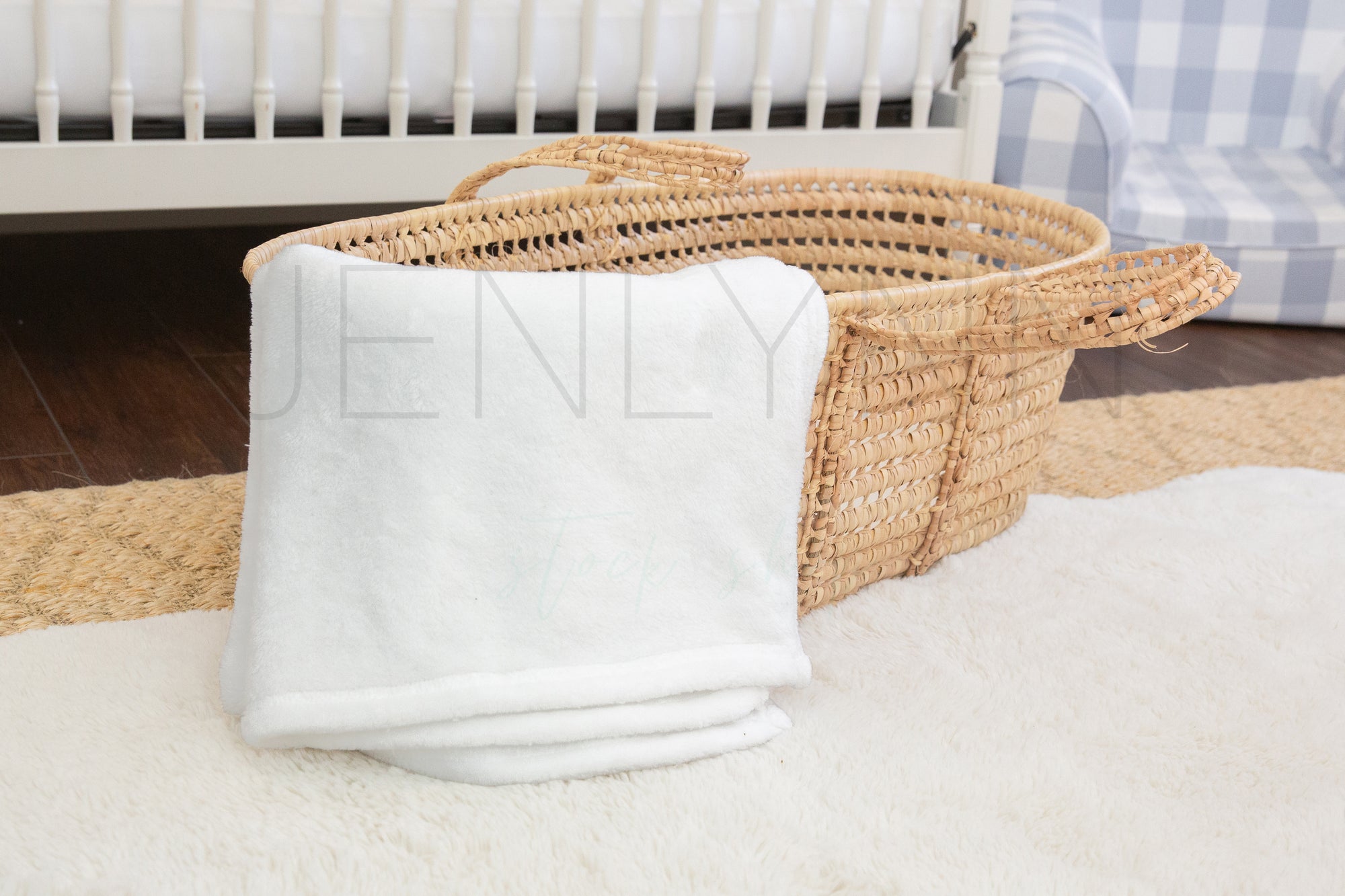 Minky Blanket in Moses Basket #BH42 PSD