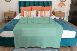 Vertical Minky Blanket on Bed Mockup #BH06