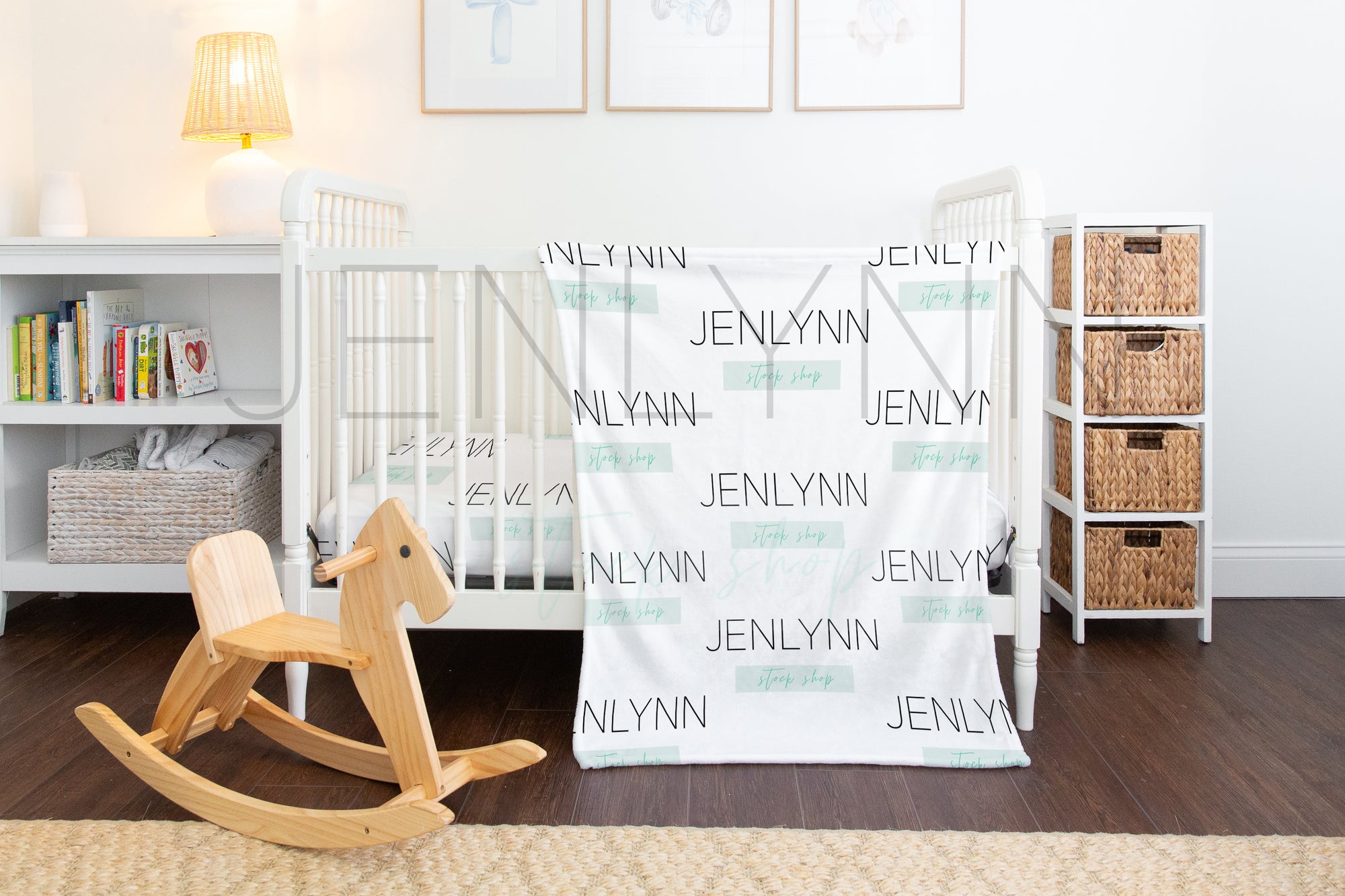 30x40 Minky Blanket and Crib Sheet Mockup PSD