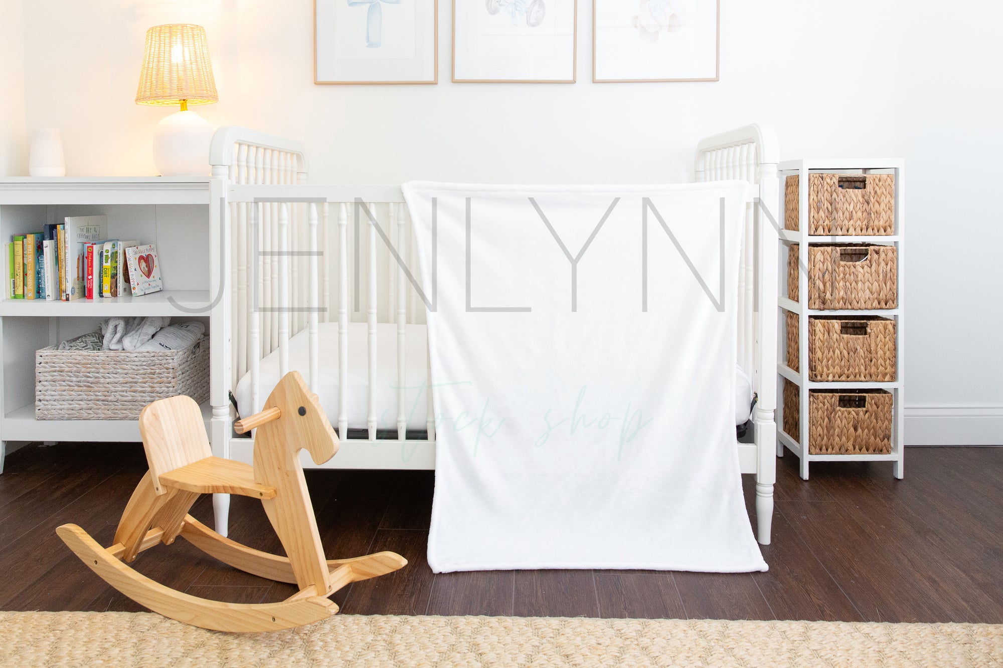 30x40 Minky Blanket and Crib Sheet Mockup PSD