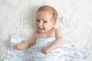 Jersey Blanket on baby Mockup #BJ11 PSD