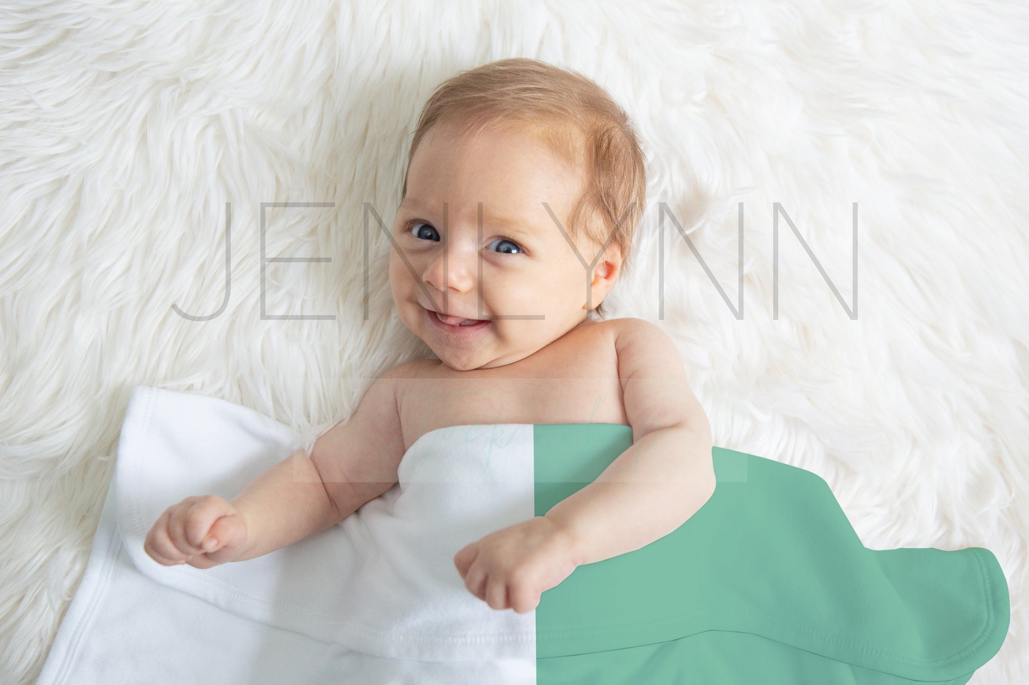 Jersey Blanket on baby Mockup #BJ11 PSD