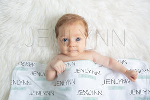 Jersey Blanket on baby Mockup #BJ12 PSD