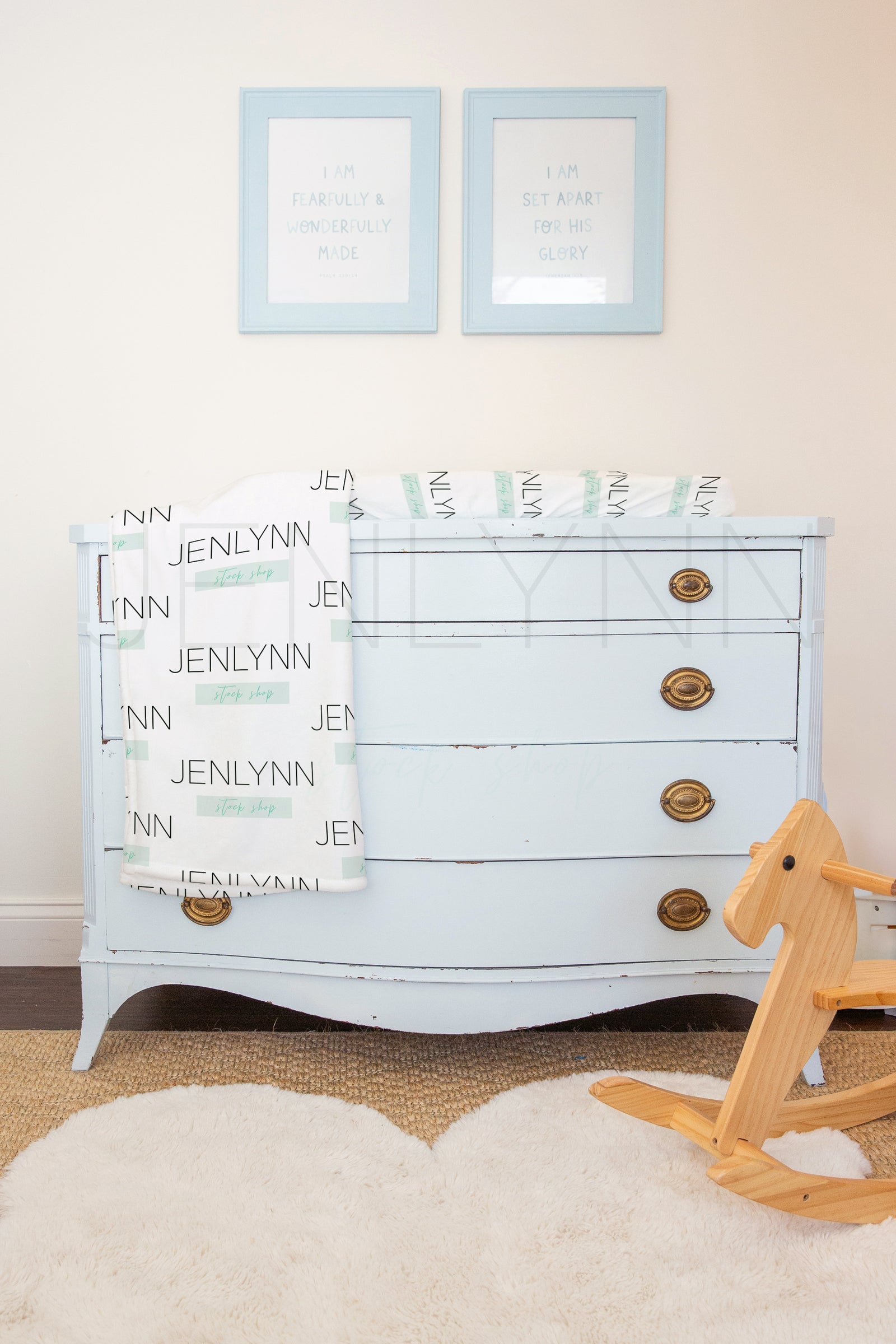 Velveteen Minky Blanket + Changing Pad Cover Mockup #BH35