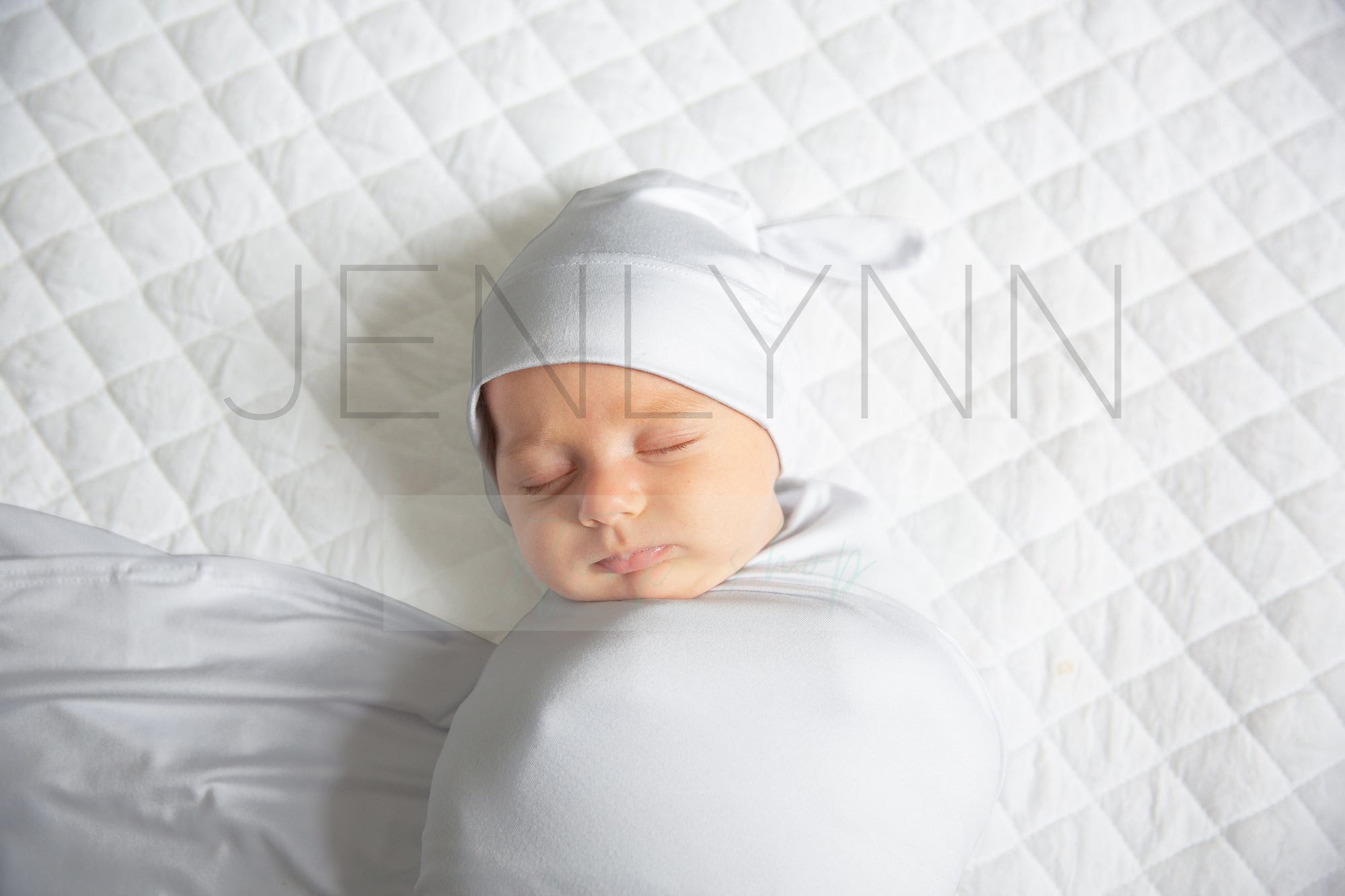 Stretch Jersey Blanket with Knotted Hat on Baby Mockup #BJ05 PSD