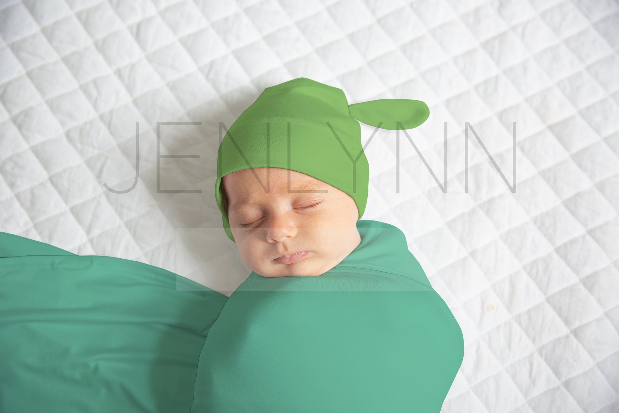 Stretch Jersey Blanket with Knotted Hat on Baby Mockup #BJ05 PSD