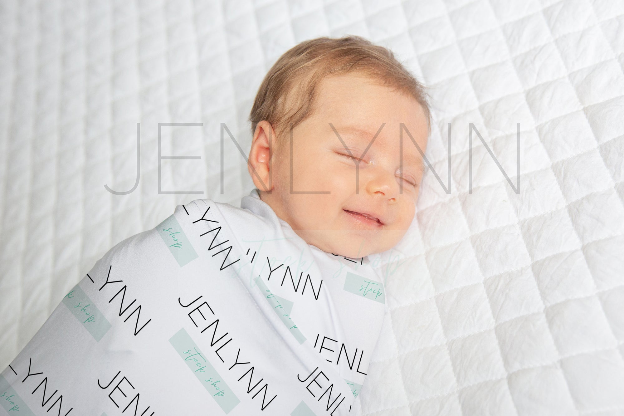 Stretch Jersey Blanket on Baby Mockup #BJ72 PSD