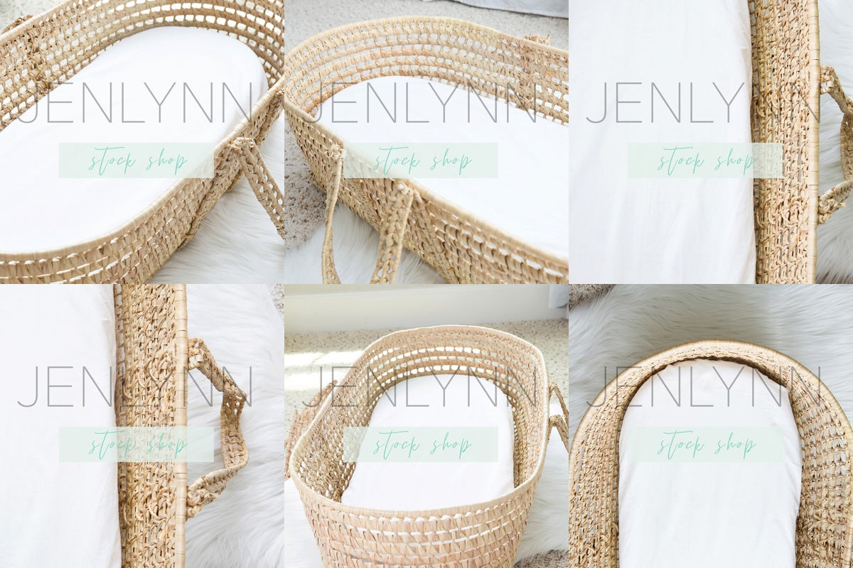 Moses Basket Sheet Mockup BUNDLE of 6 PSD