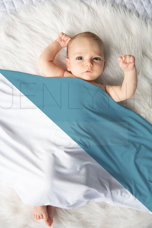 Stretch Jersey Blanket on baby boy Mockup #BB12 PSD