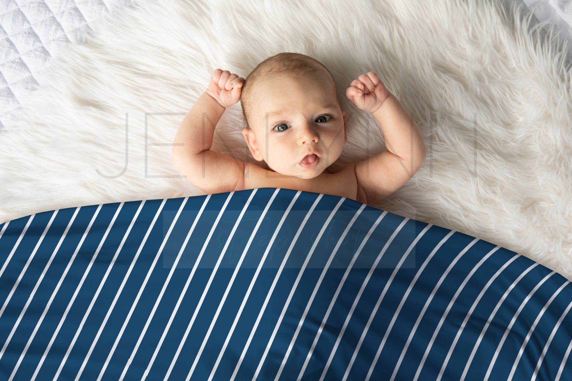 Stretch Jersey Blanket on baby boy Mockup #BB13 PSD