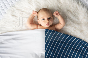 Stretch Jersey Blanket on baby boy Mockup #BB13 PSD