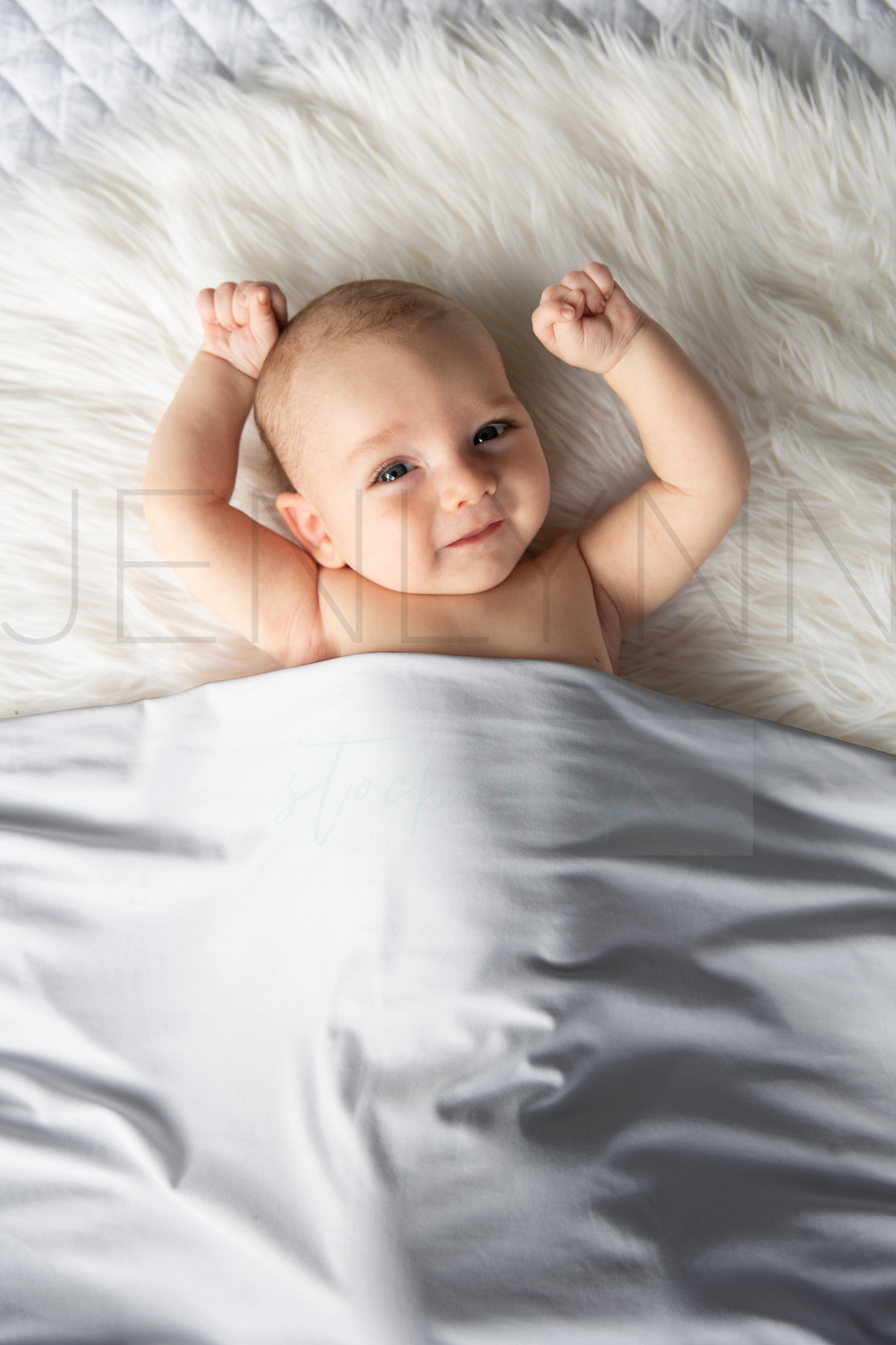 Stretch Jersey Blanket on baby boy Mockup #BB17 PSD