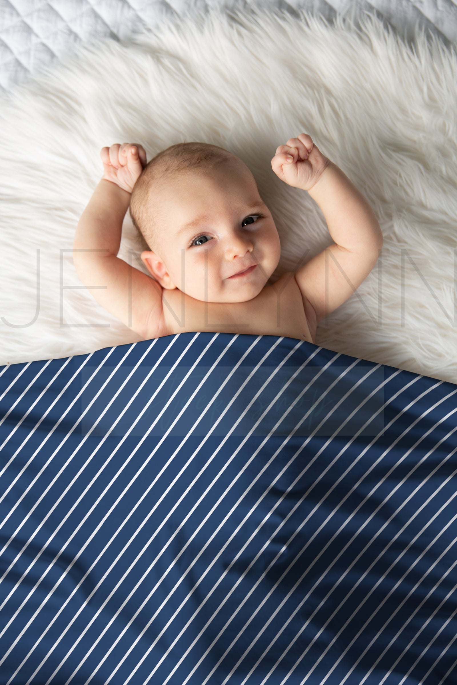 Stretch Jersey Blanket on baby boy Mockup #BB17 PSD