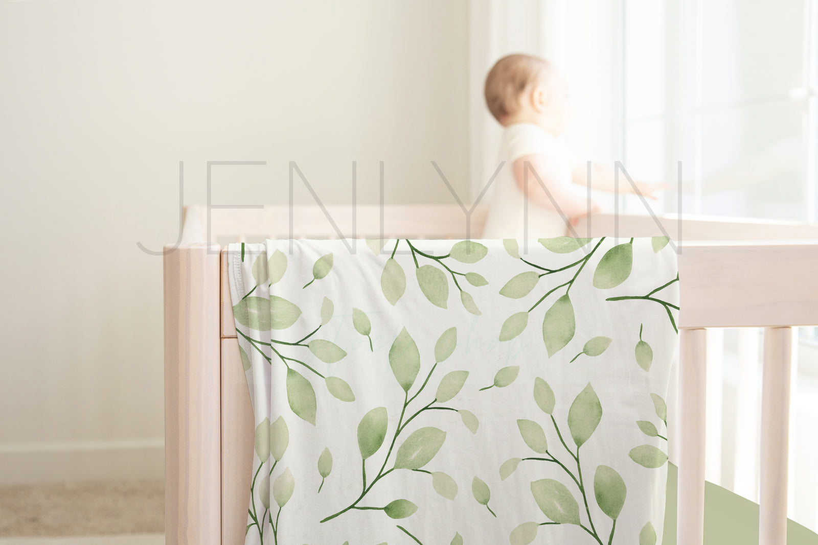 Stretch Jersey Blanket + Crib sheet Mockup #BB17 PSD