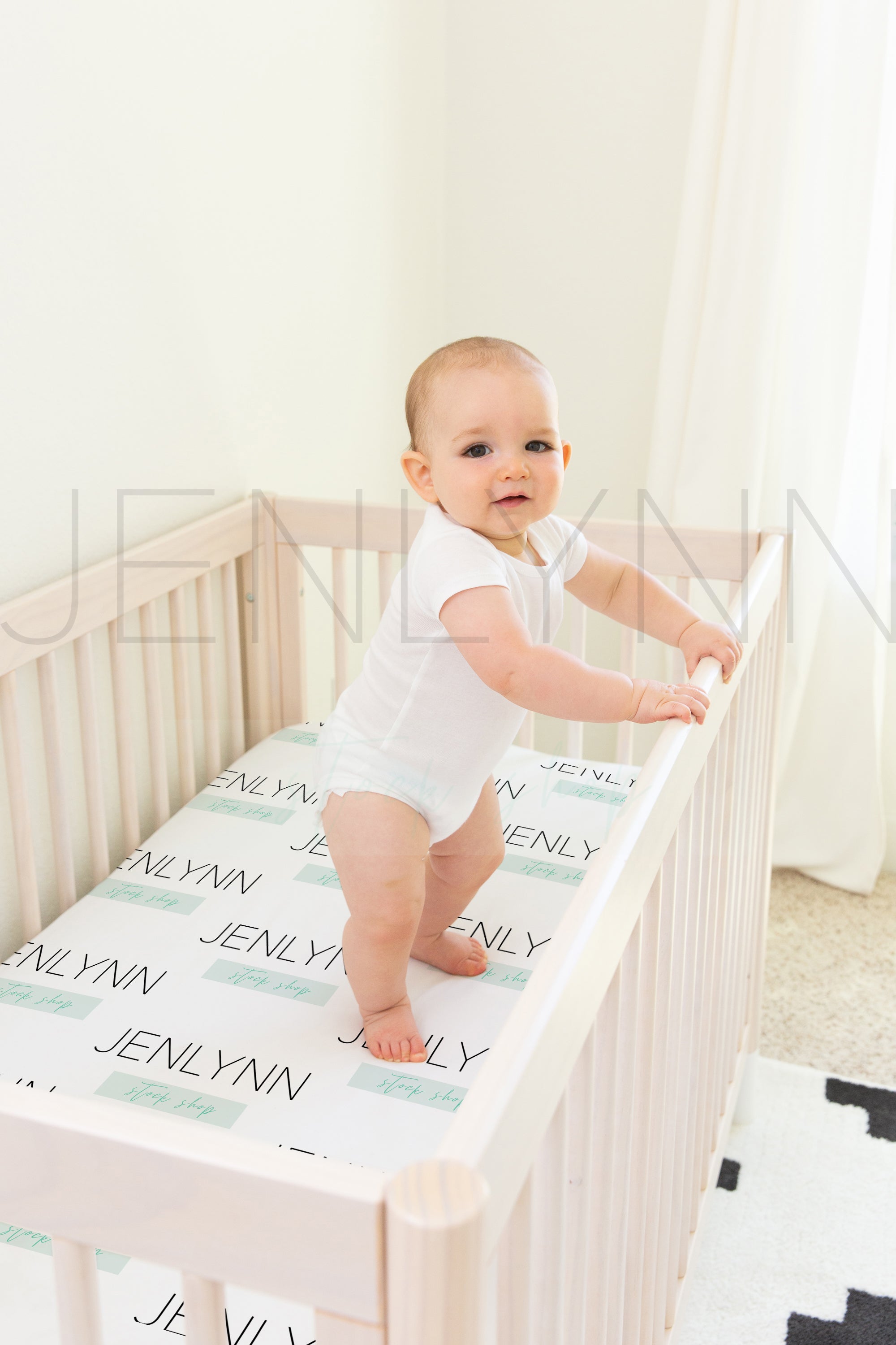 Crib Sheet with Baby Ben Mockup #30
