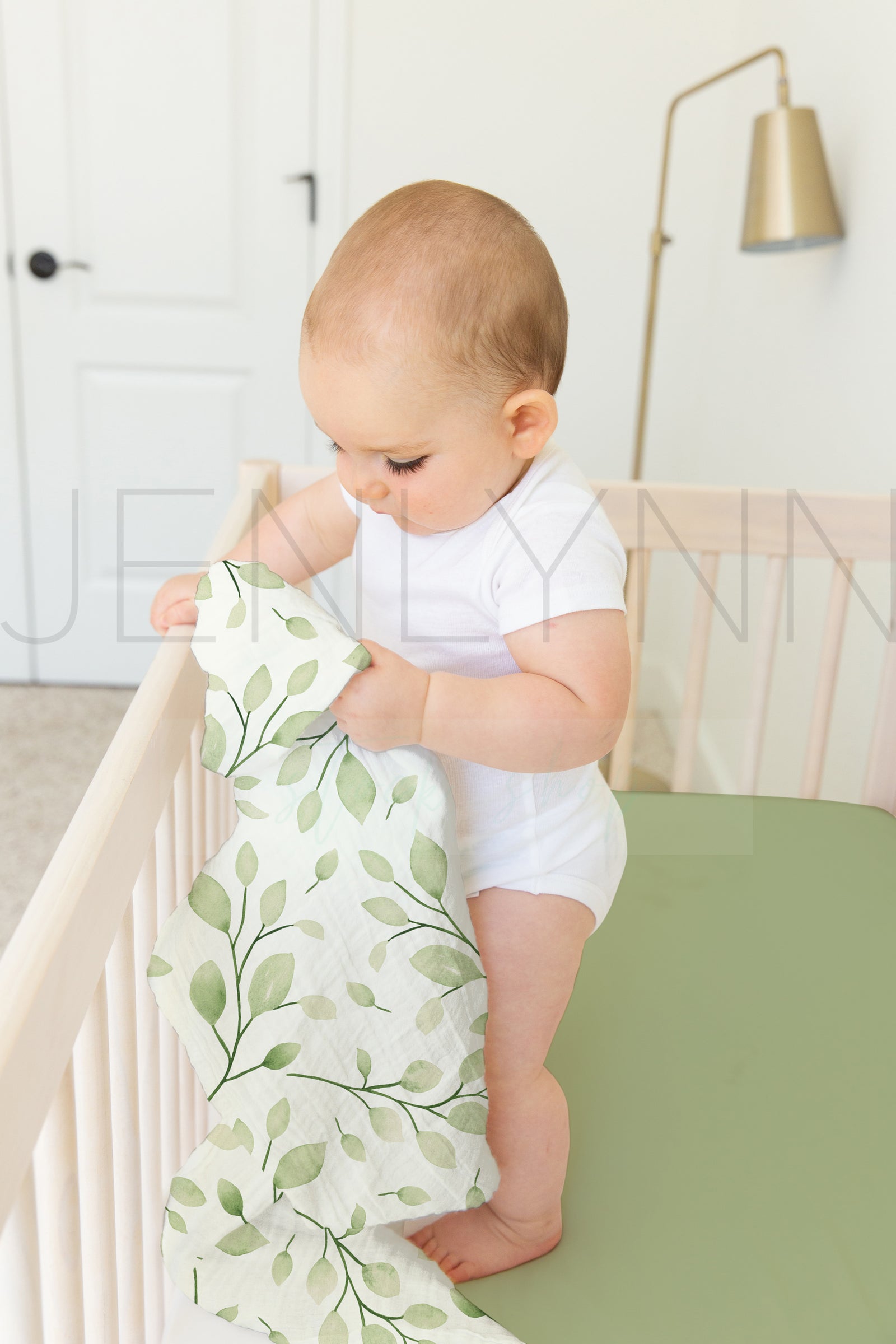 Muslin Swaddle Blanket + Crib sheet Mockup #BB32 PSD