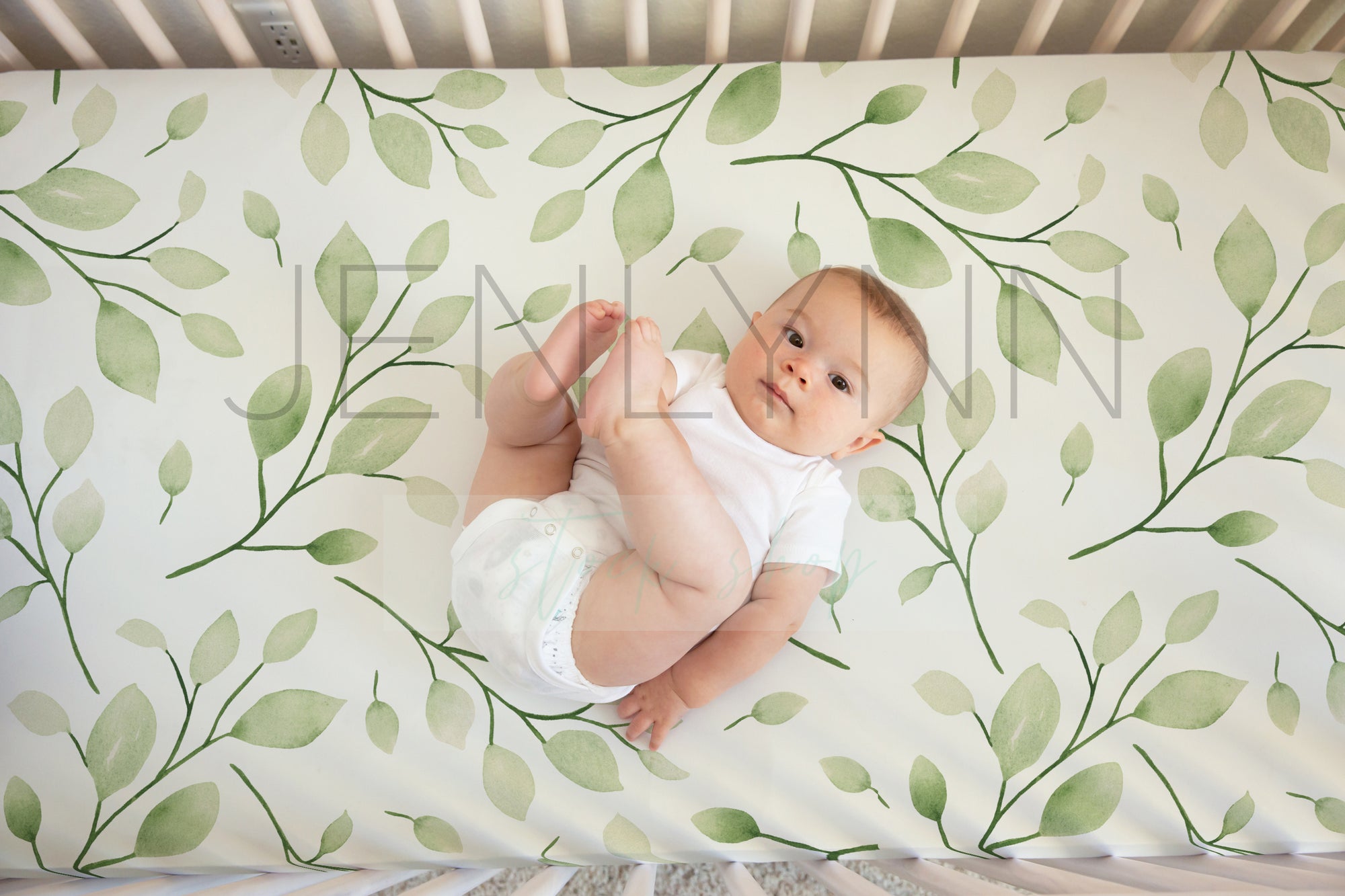 Baby Boy Crib Sheet Mockup #17