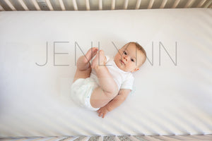 Baby Boy Crib Sheet Mockup #17