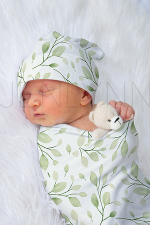 Jersey Stretch Blanket + Knotted Hat Mockup #BE23 PSD
