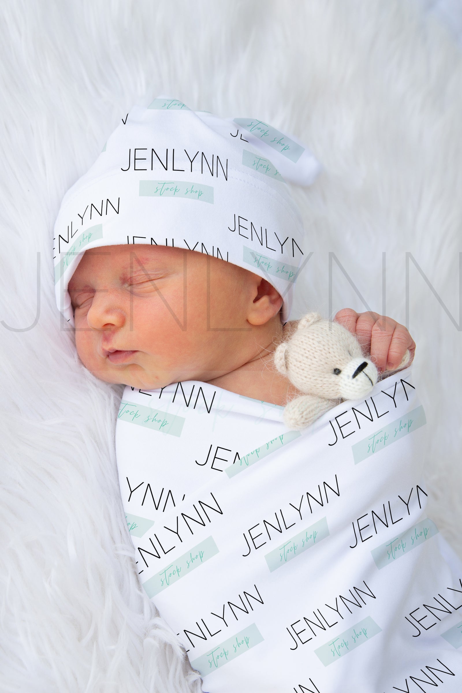 Jersey Stretch Blanket + Knotted Hat Mockup #BE23 PSD