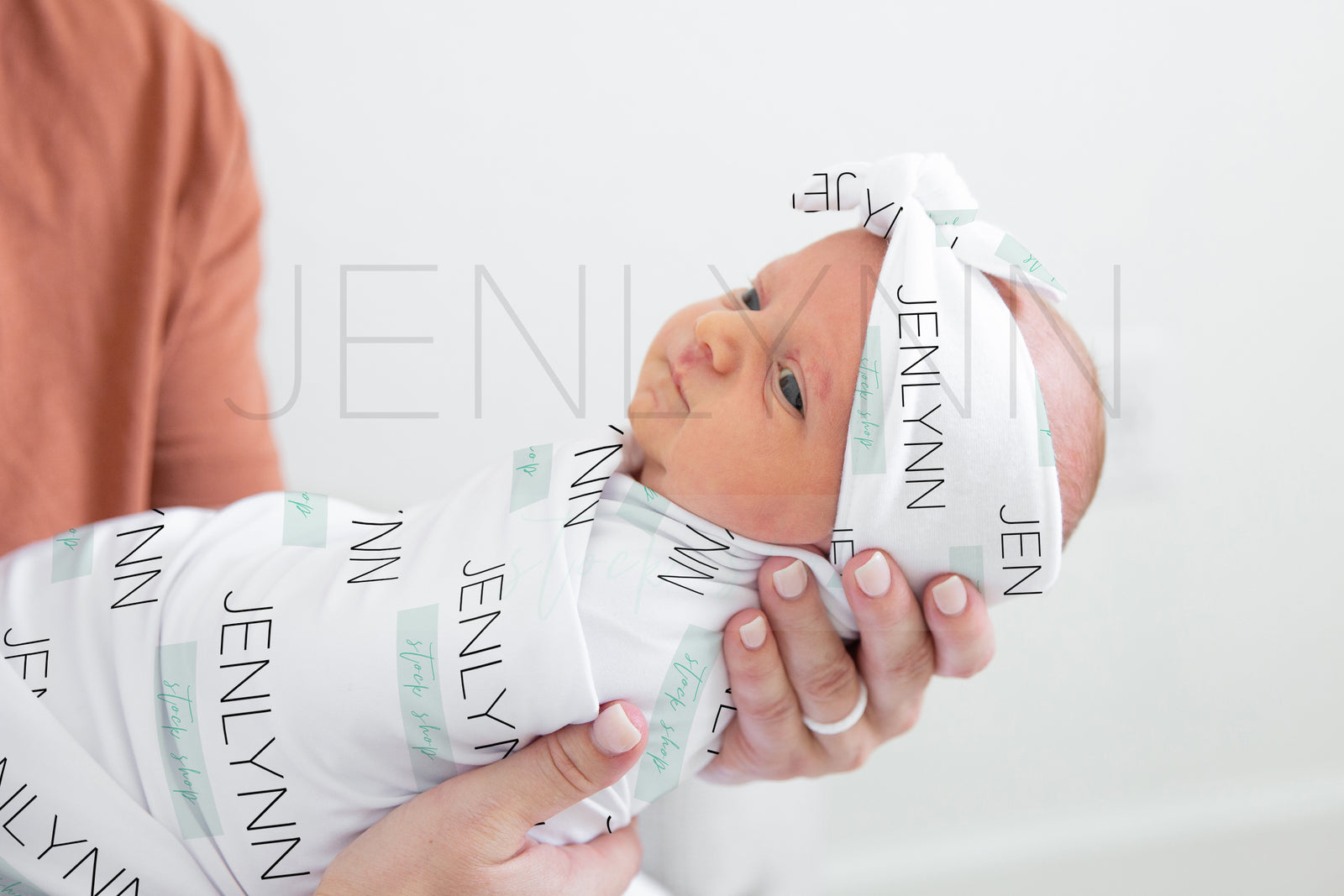 Stretch Baby Blanket + Headband Mockup #BE17 PSD