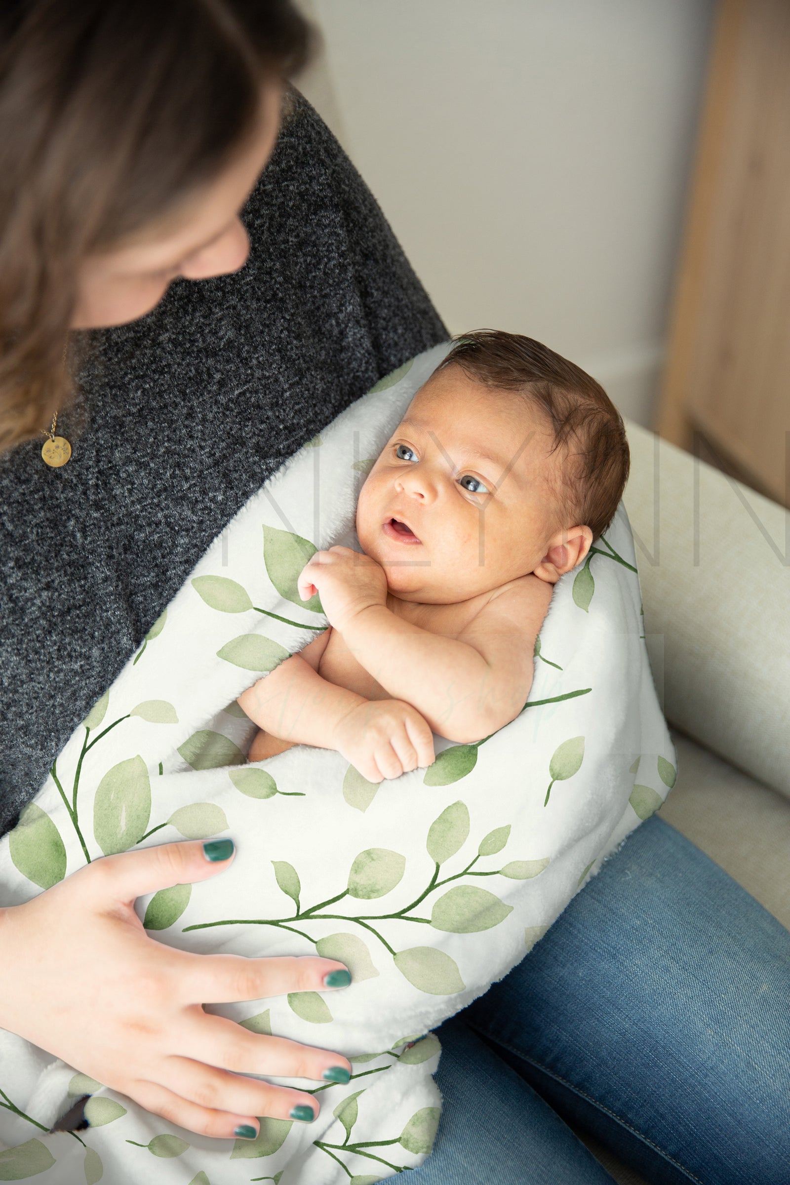 Minky Blanket Mockup with Baby #BL01