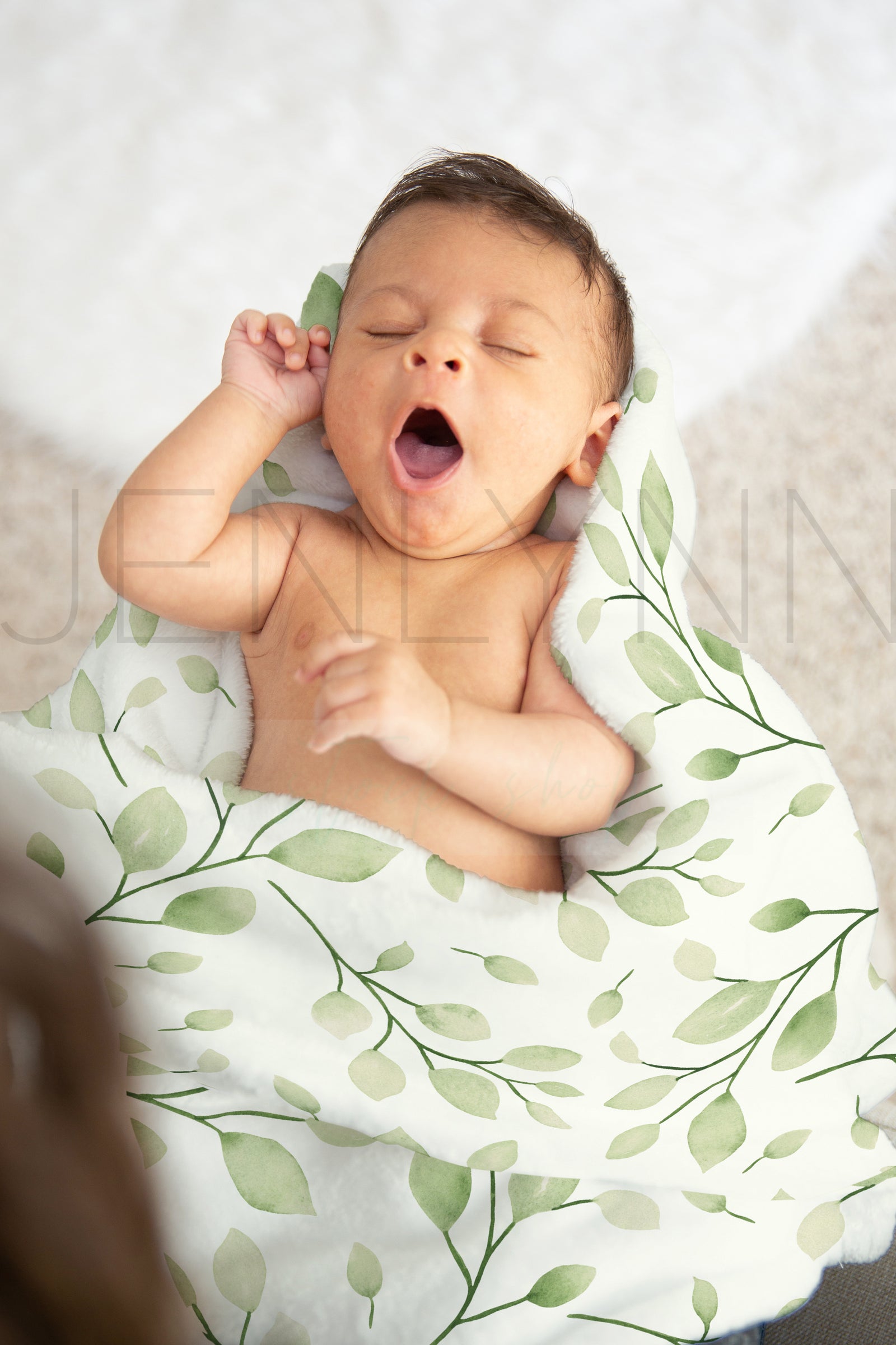 Minky Blanket Mockup with Baby #BL04