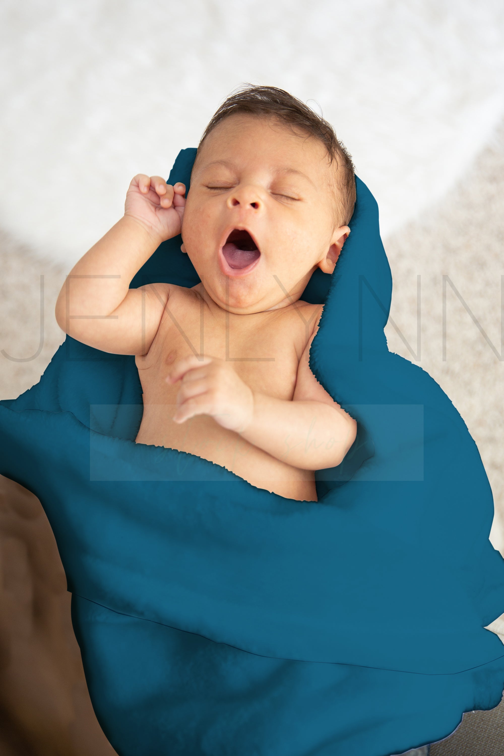 Minky Blanket Mockup with Baby #BL04