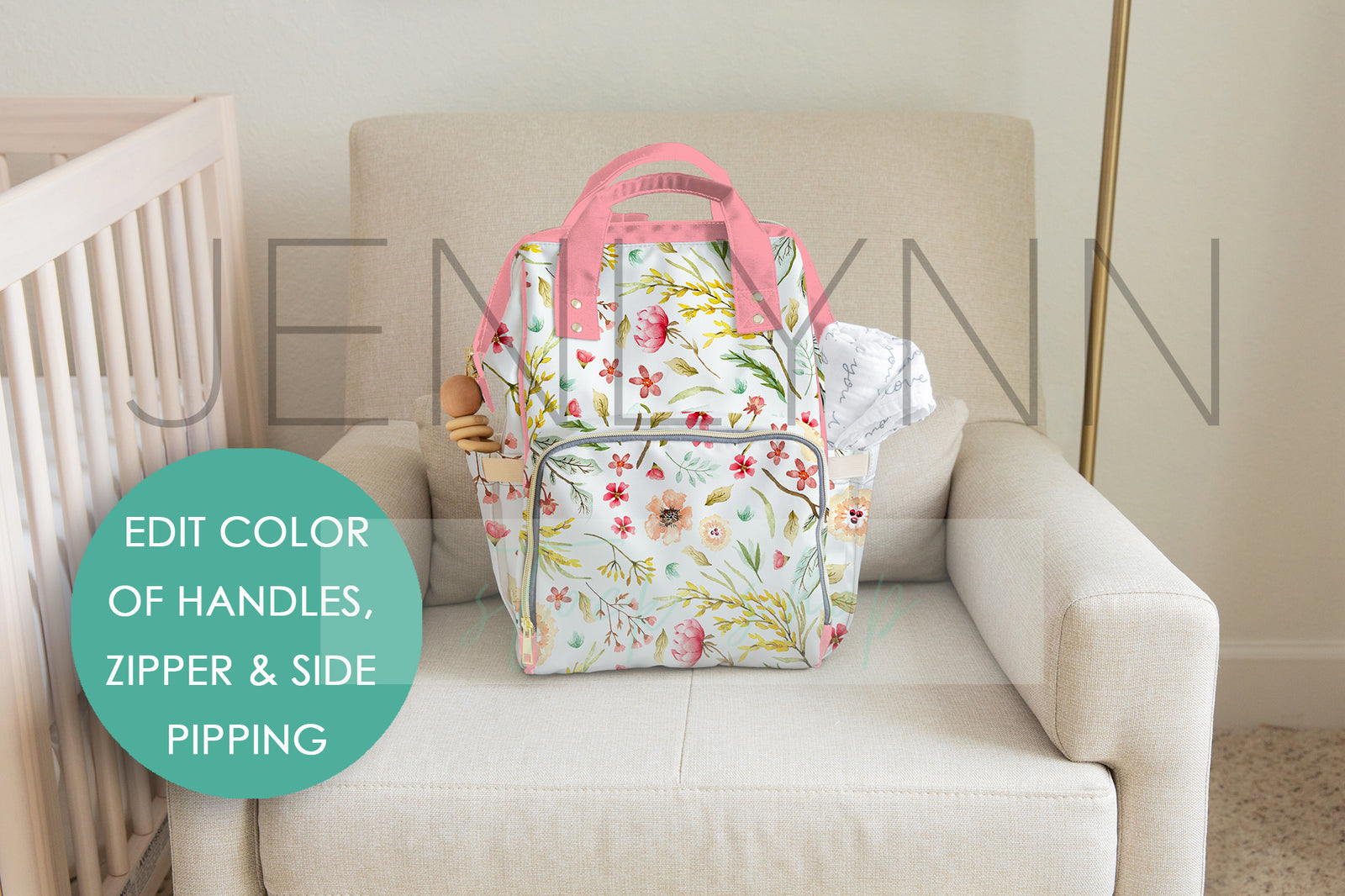 Custom Diaper Bag Backpack Mockup #3 PSD