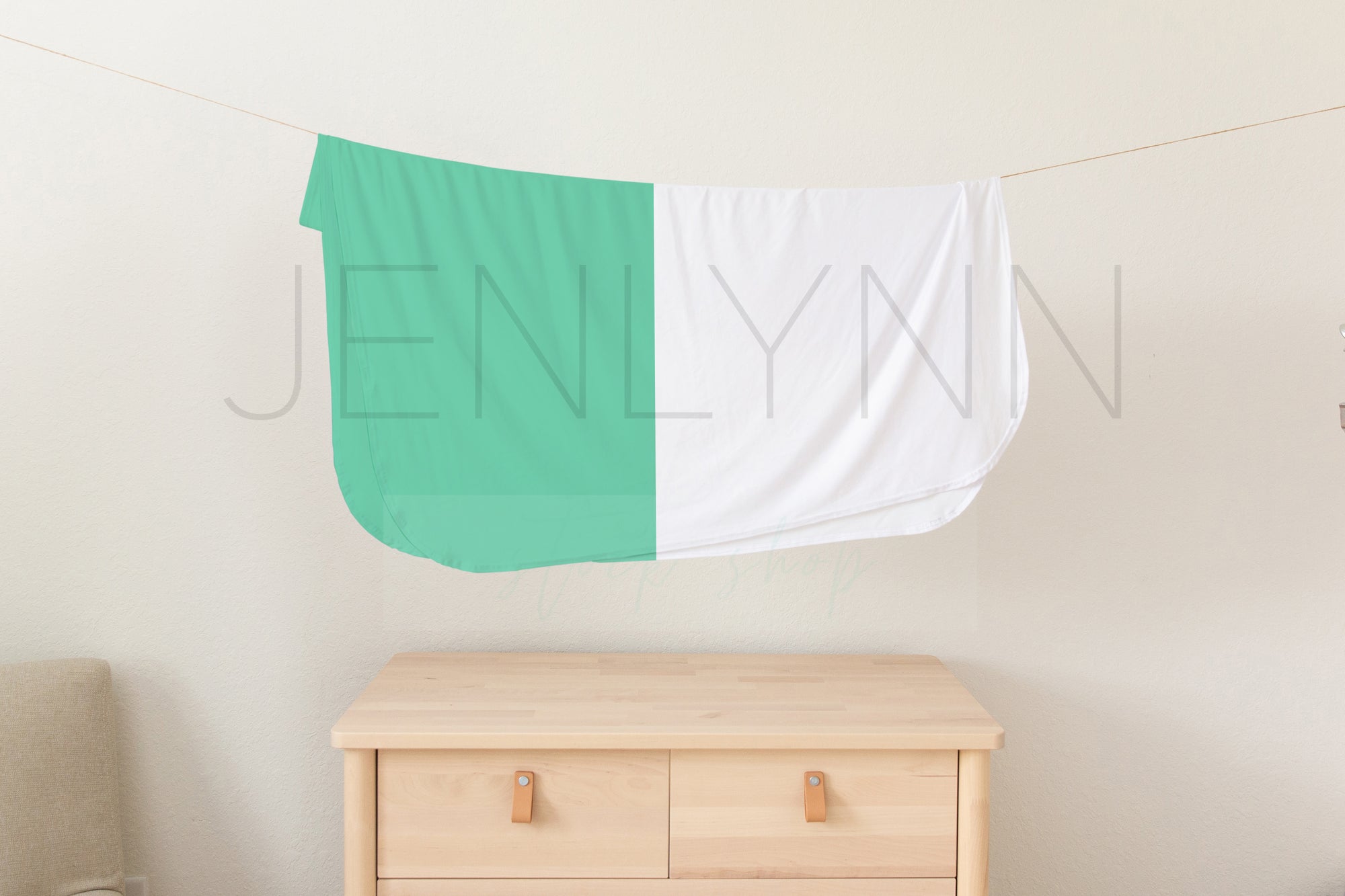 Hanging Stretch Jersey Baby Blanket Mockup #1