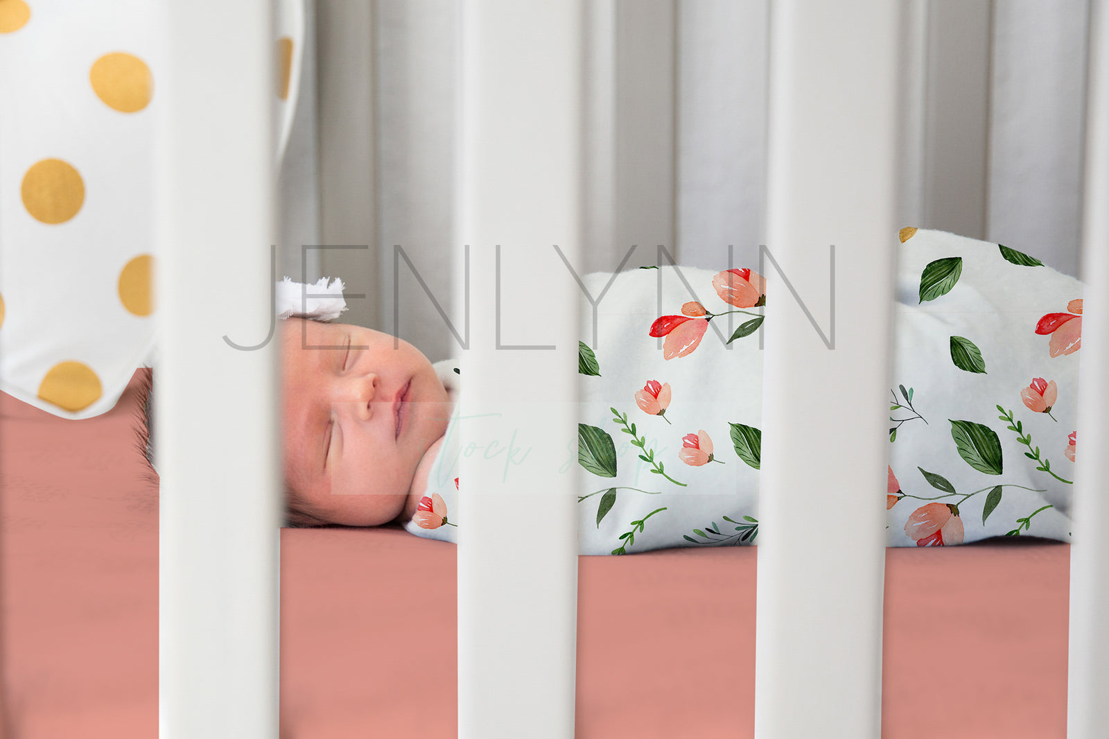 Jersey Swaddle Blanket + Crib Sheet Mockup #RG18 PSD