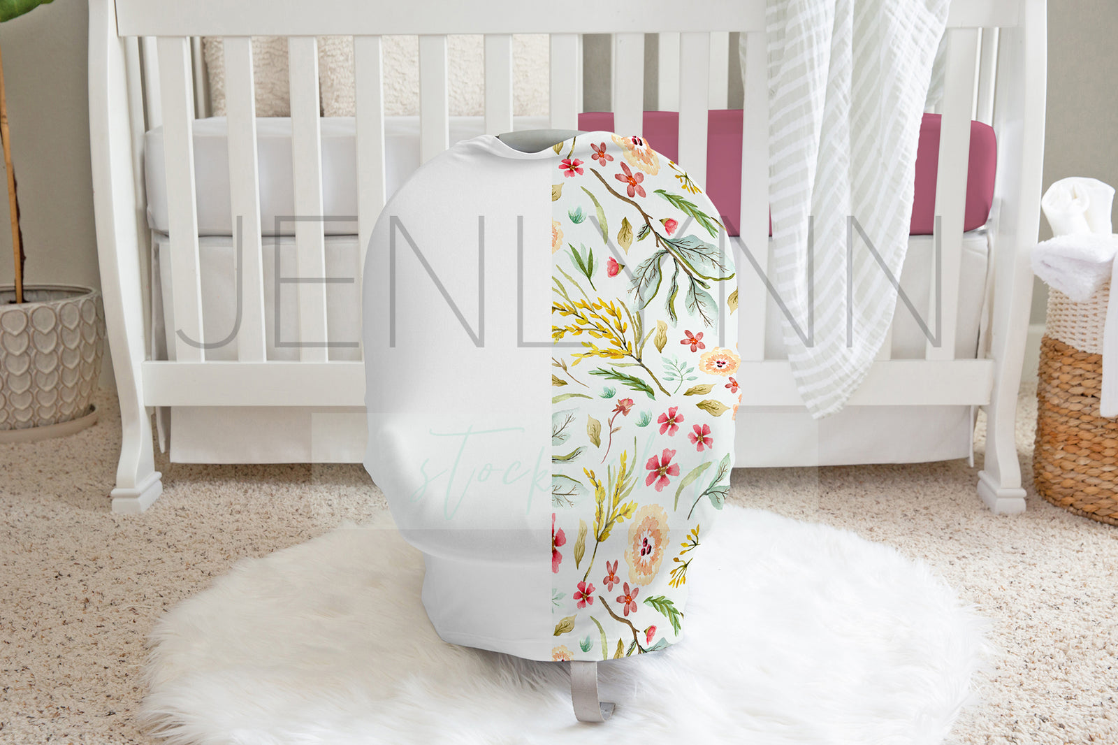 Car Seat Cover and Crib Sheet Mockup #2 PSD