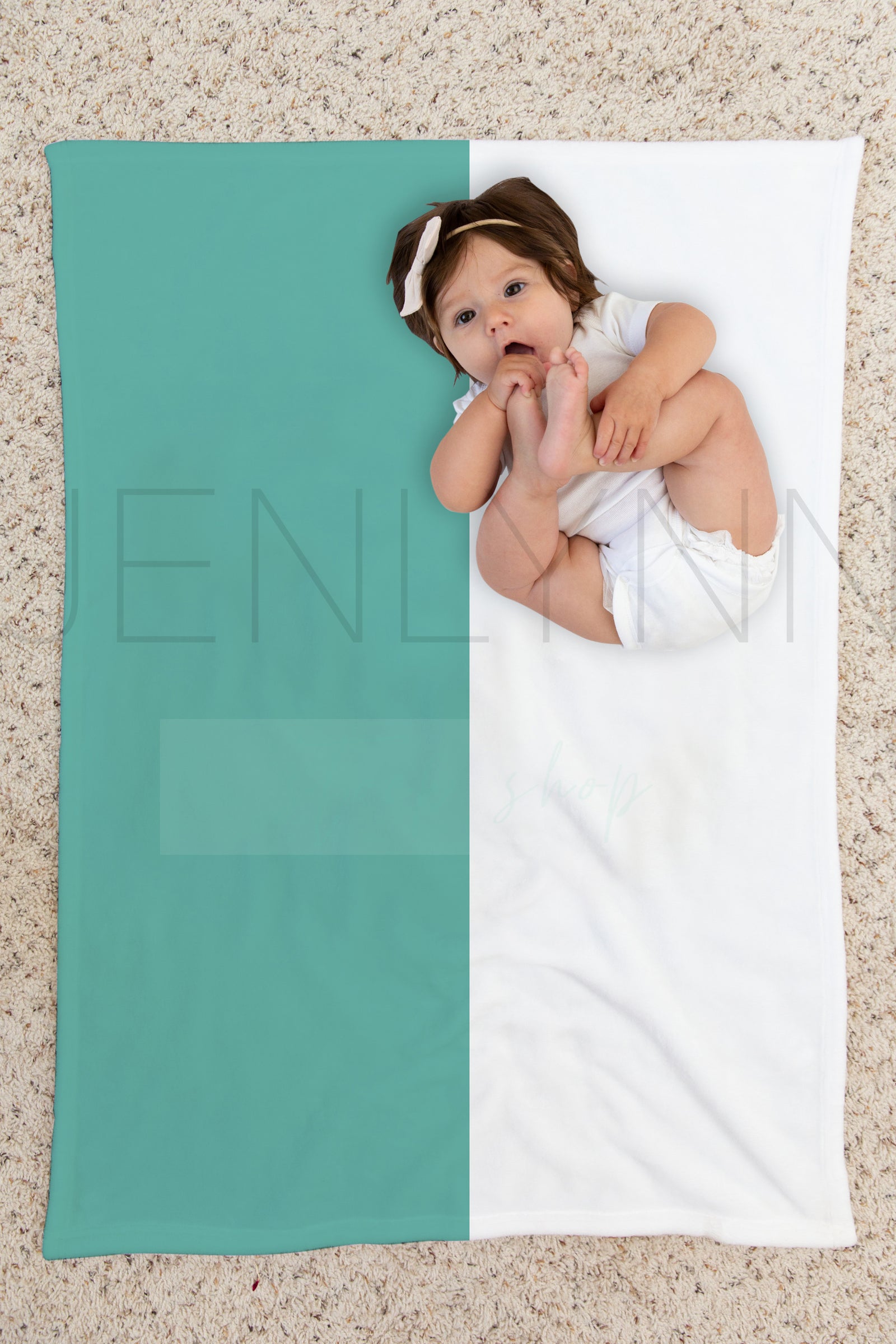 Vertical Milestone Baby Girl Blanket Mockup #CC04 PSD